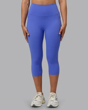 Elixir Ultra High-Rise 3/4 Legging Pockets - Baja Blue Plus Size Flexible Wear Breathable Comfort Fit