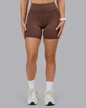 Weekend Comfort Casual Clothing Elite High-Rise 6" Short Pockets - Chocolate Martini