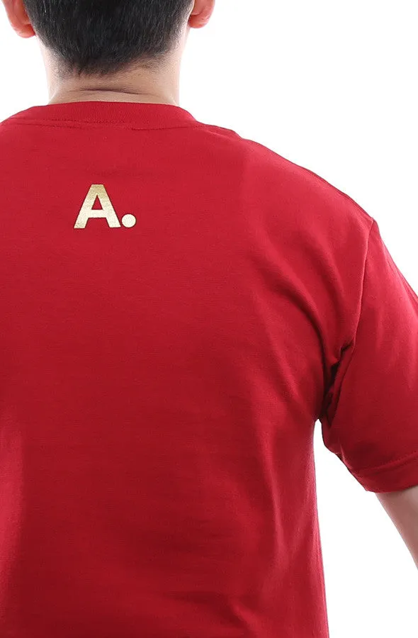Home Team (Men's Cardinal/Gold Tee) Stone Wash Process Effortless Layer