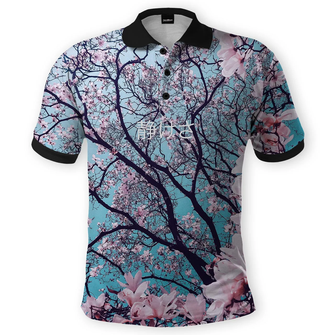 Cherry Blossom Polo Shirt Business Event Minimal Layer