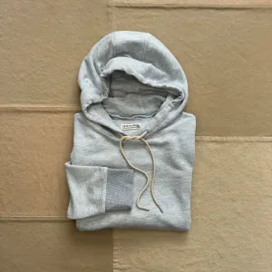 The Tailwind Hoodie, Heather Grey Twill Embroidered Detail Branded Look