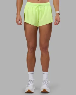Accelerate 3" Running Short - Lime Glo Relaxed Waist regular size
