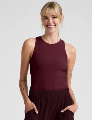 Refocus Ribbed Classic Tank Anti - wear Bound Hem