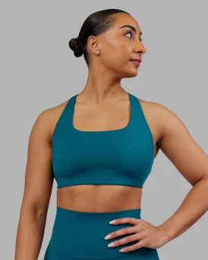 Seamless Look Aspire Sports Bra - Blue Coral
