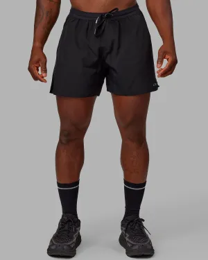 Roomy Waist Pace 5" Lined Running Short - Black-Reflective