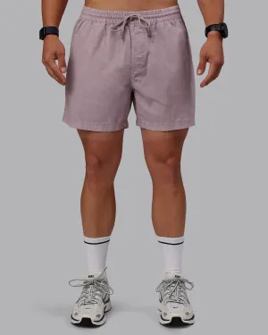 Washed Daily 5" Short - Greyish Purple UV Protection Fabric