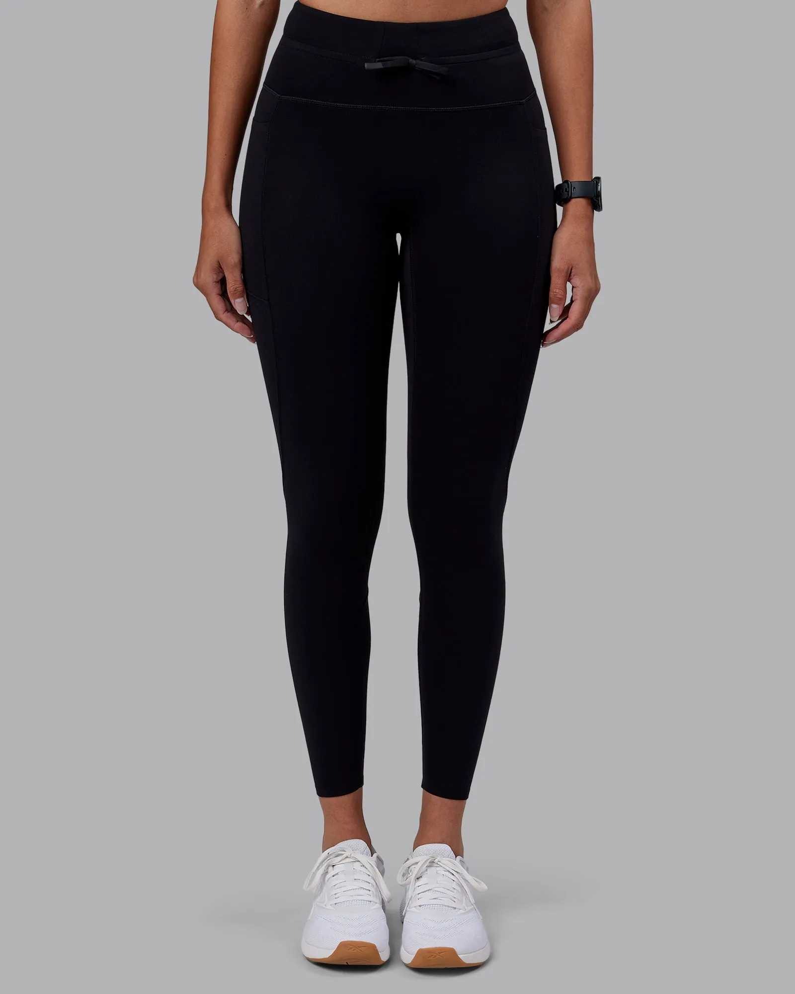 Effortless Drawstring Ultra High-Rise Full Length Legging Pockets - Black Fit and Comfort