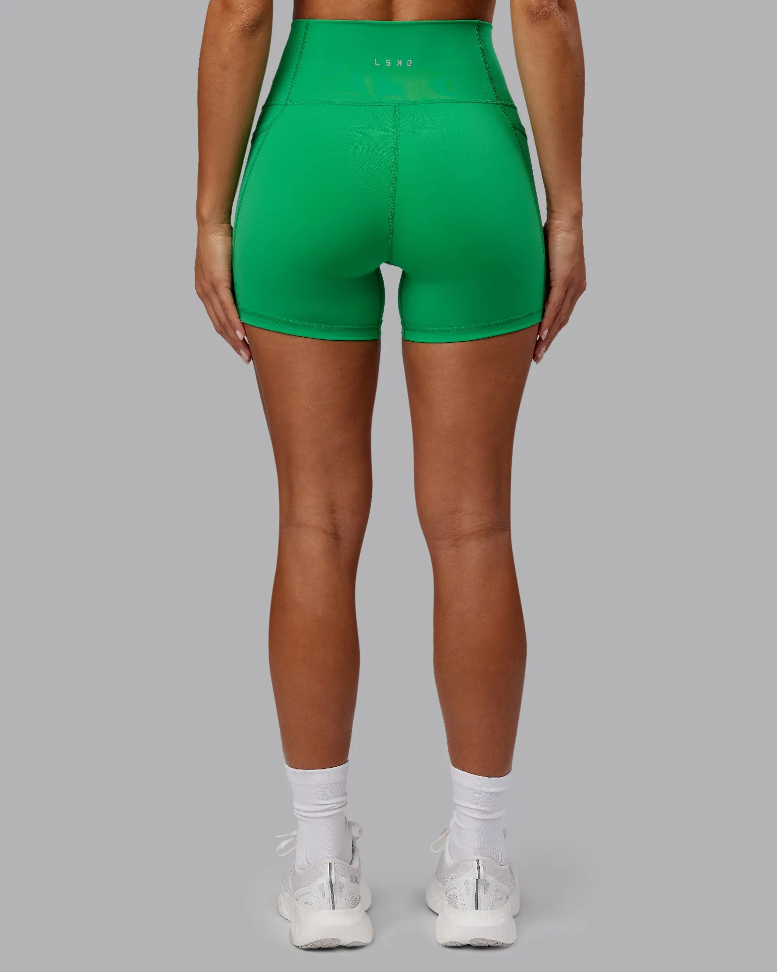 Adaptive Fit Anti Friction Seams Fusion Ultra High-Rise 4" Short Pockets - Impact Green
