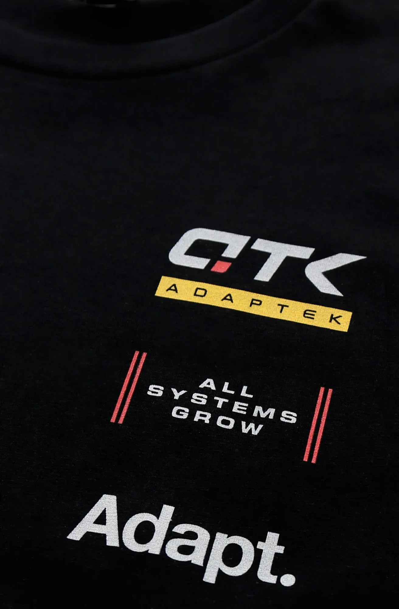 Adaptek (Men's Black A1 Tee) EthicalProduction Non Irritating Seams