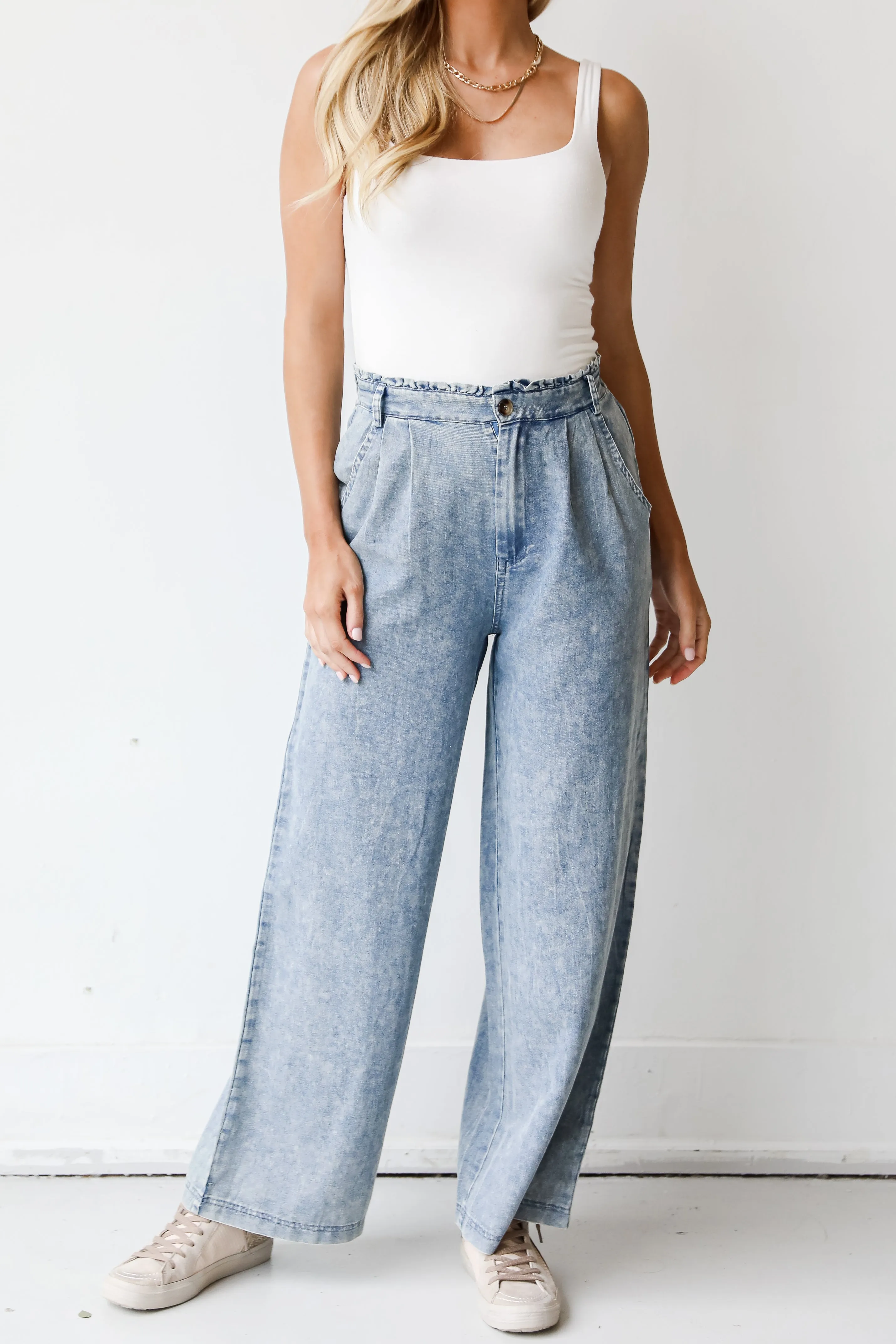 FINAL SALE - For The Frill Of It Wide Leg Jeans Motion Ease Ready Choice