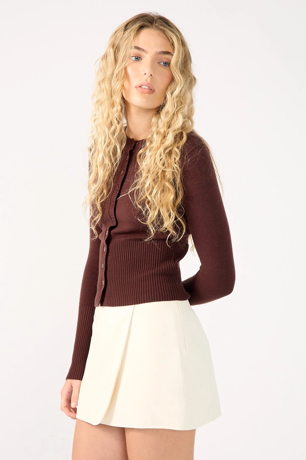 Romantic Vibe Cozy Movement Perfect Stranger Lupa Mid Rise Skort Cream