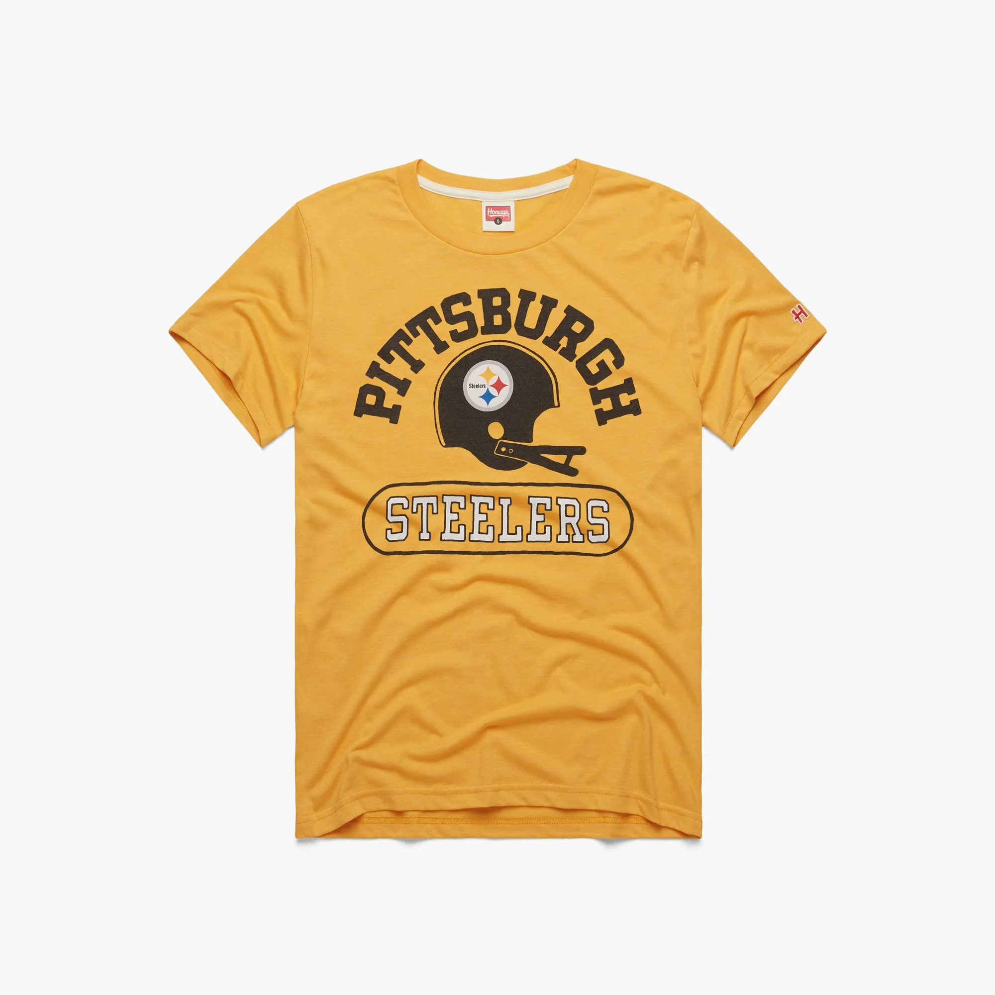 Garment Washed Texture Fade Resistant Print Pittsburgh Steelers Throwback Helmet