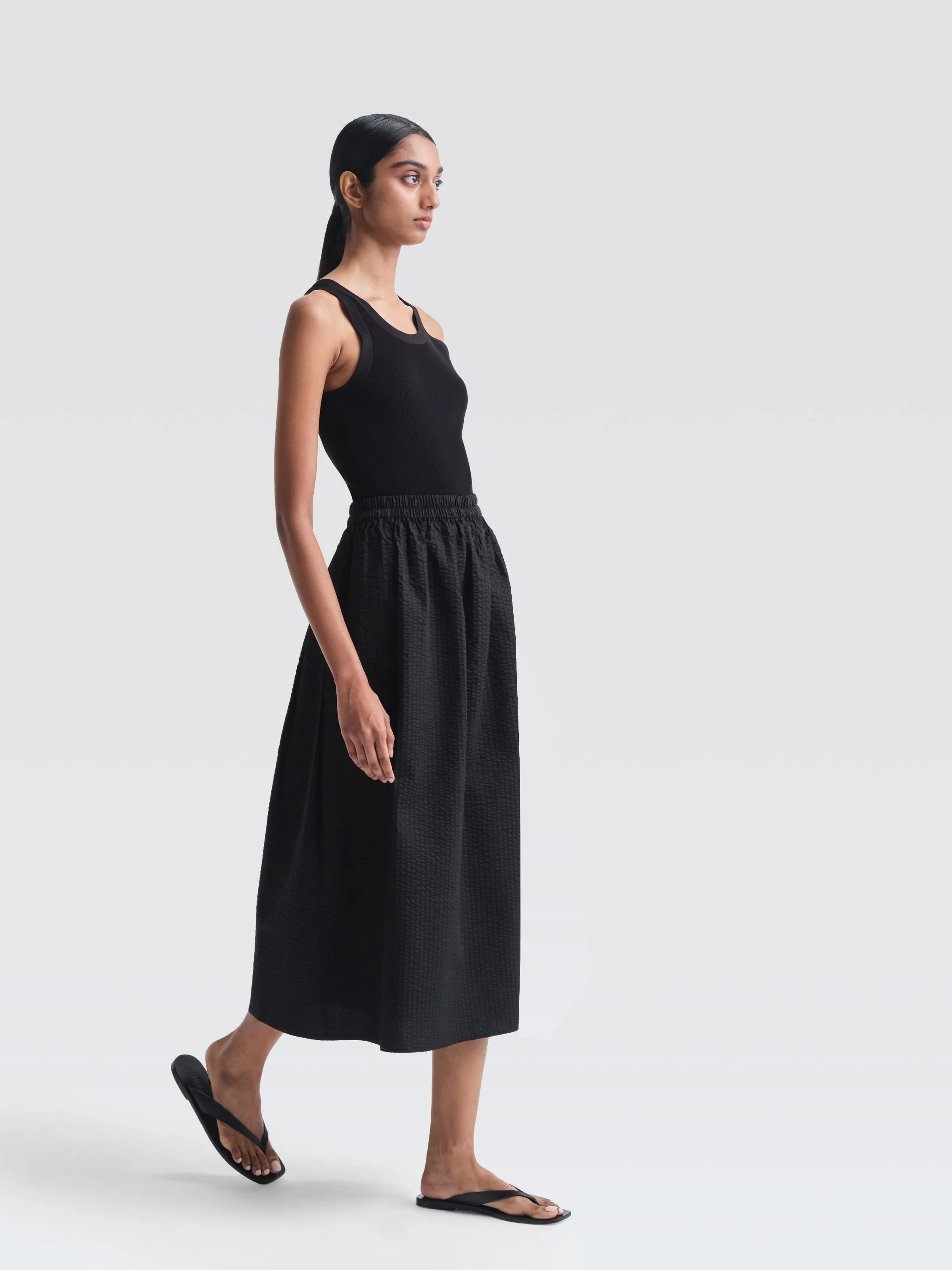 muted tone Cozy Edge Seersucker Alice Skirt