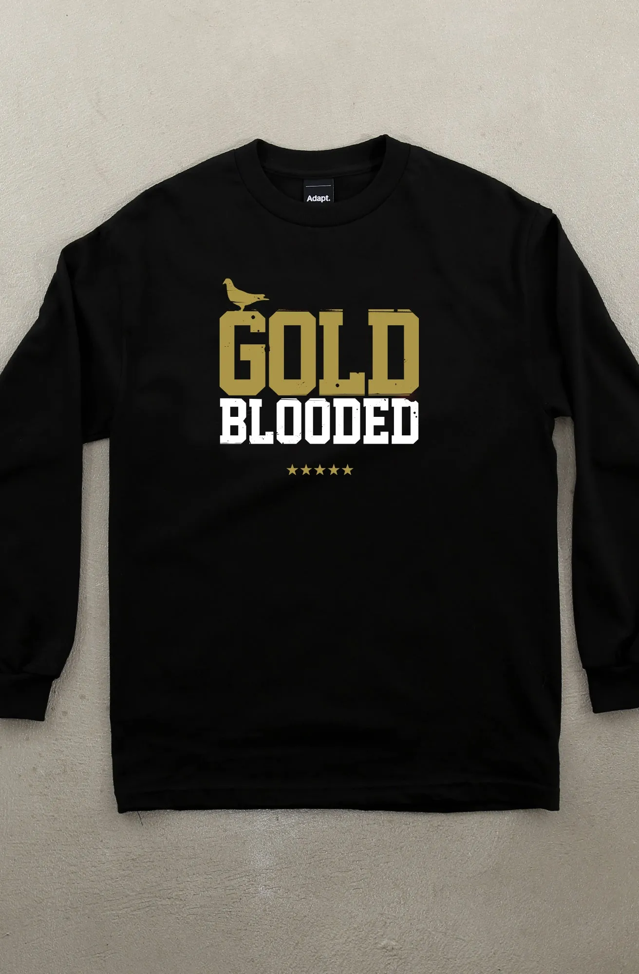 Soft Wearable Essential Wardrobe Gold Blooded (Men's Black/White/Gold Long-Sleeve Tee)