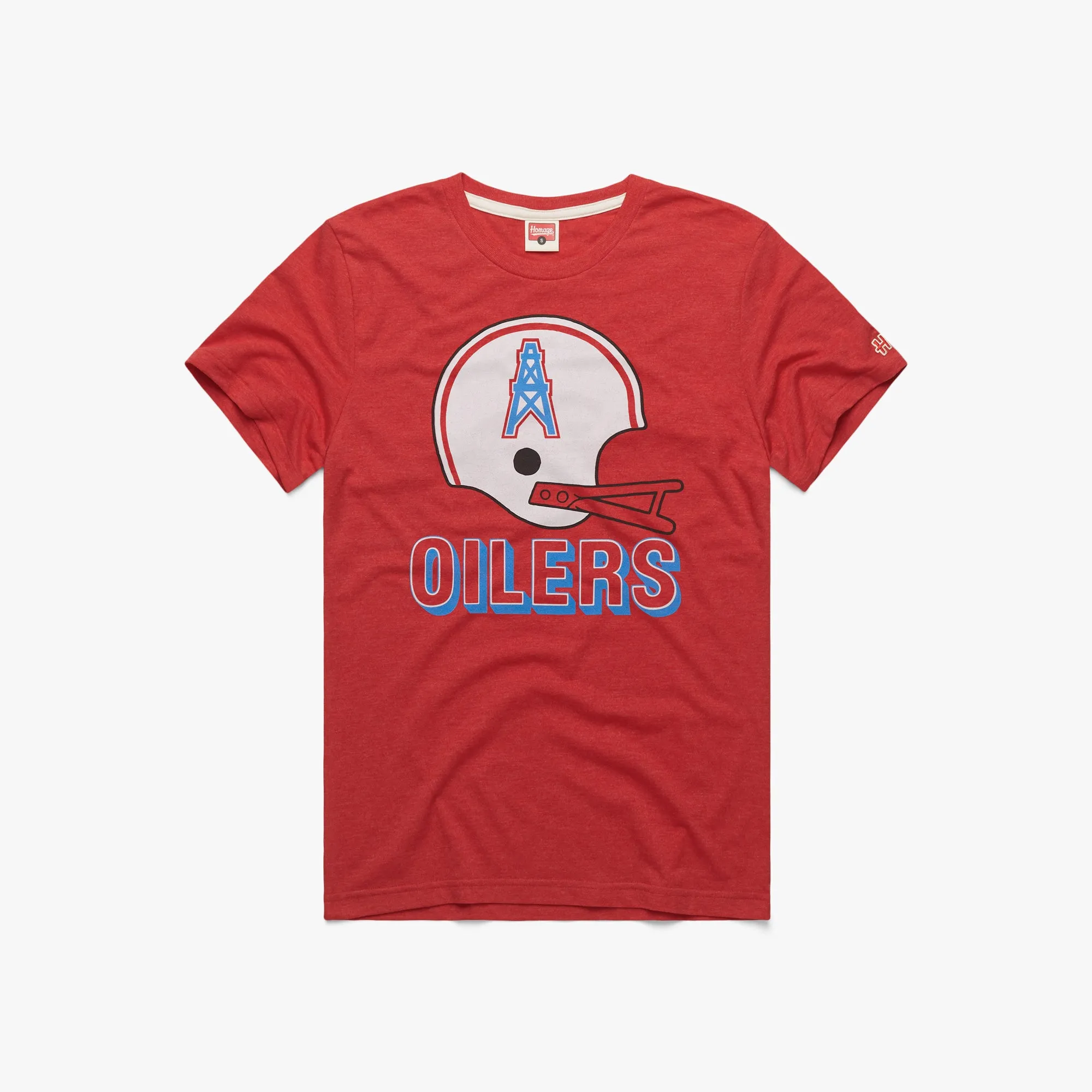 Distressed Hem Finish Oilers Football Big Helmet