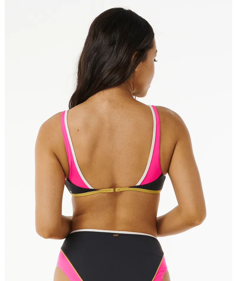 Rip Curl Hibiscus Heat Splice Crop Top-Washed Black Must-have