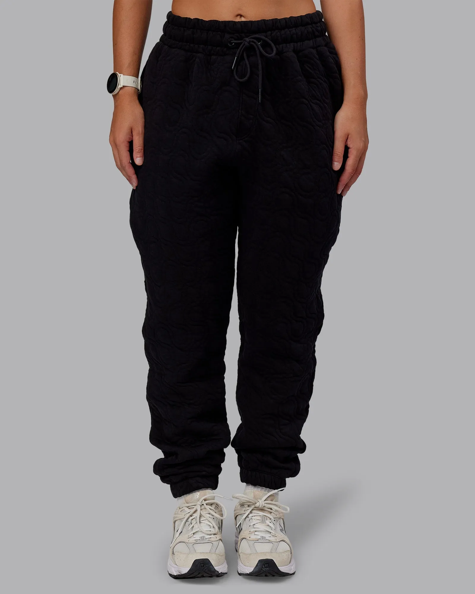 Breathable Design MVP Quilted Track Pant - Black-Geometric