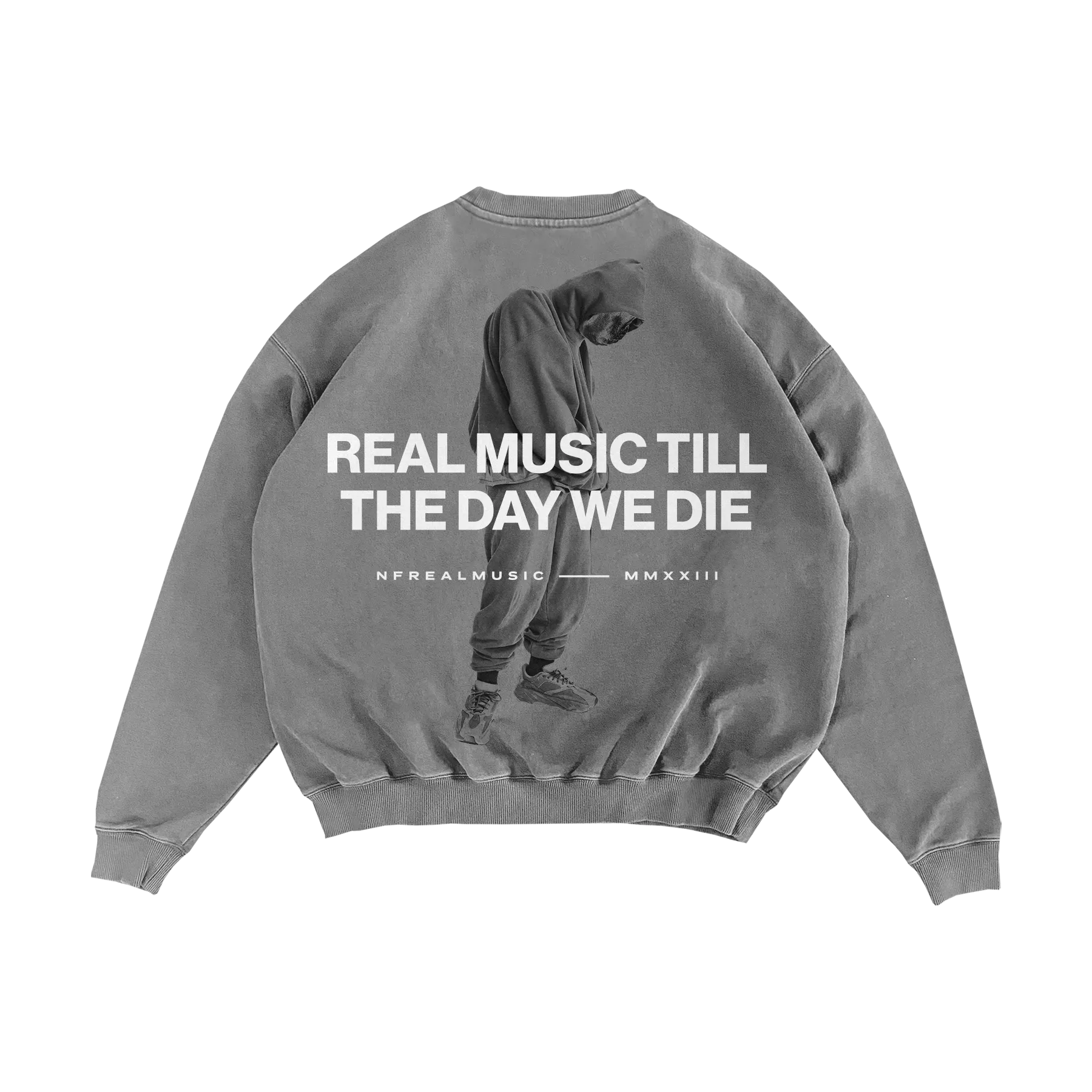 Grey RMTTDWD Crewneck Designer Layer Bold