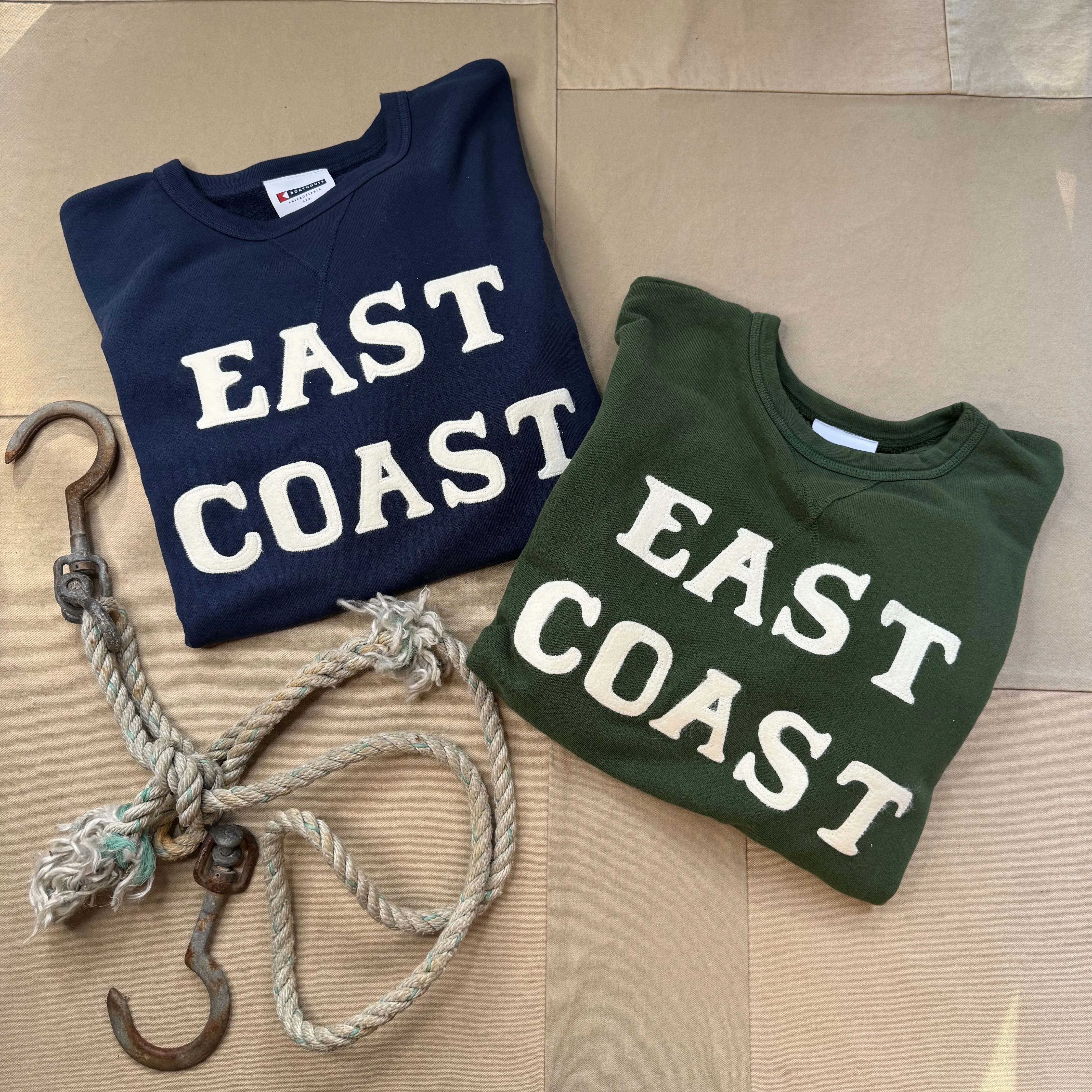 East Coast Terry Crewneck, Navy earthy colors