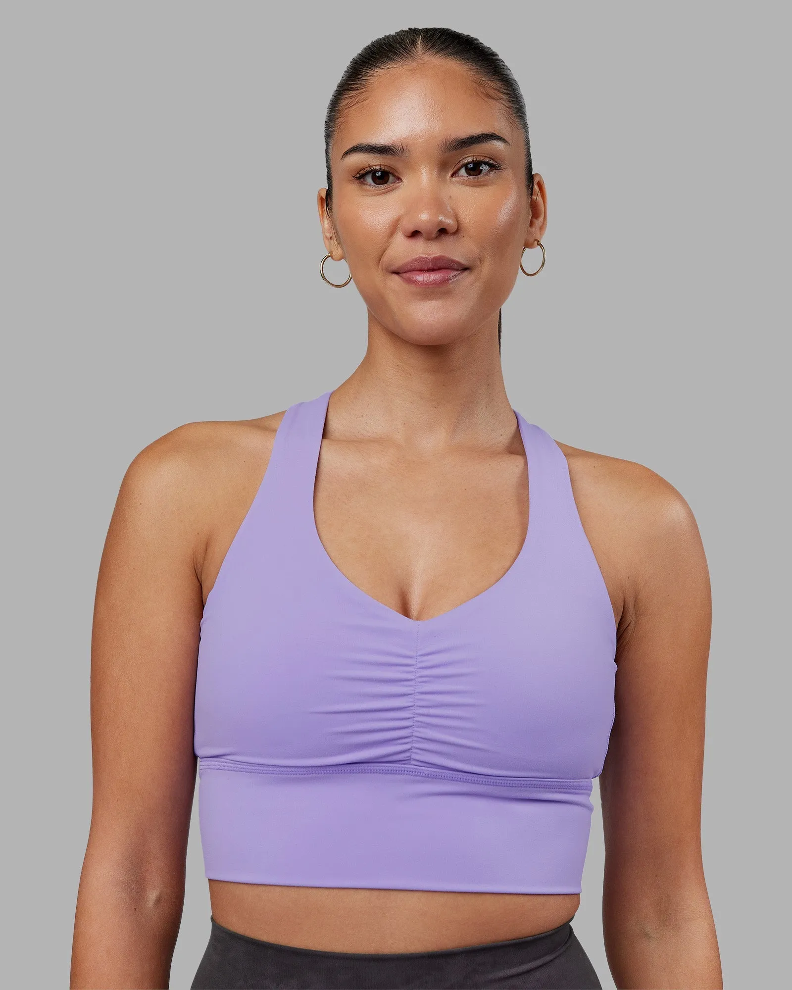 Evoke Longline Sports Bra - Violet Ray Breathable Cotton Comfortable Closure