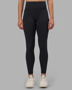 Soft and Flexible UV Protective Fusion V-Contour Ultra High-Rise Full Length Legging Pockets - Black