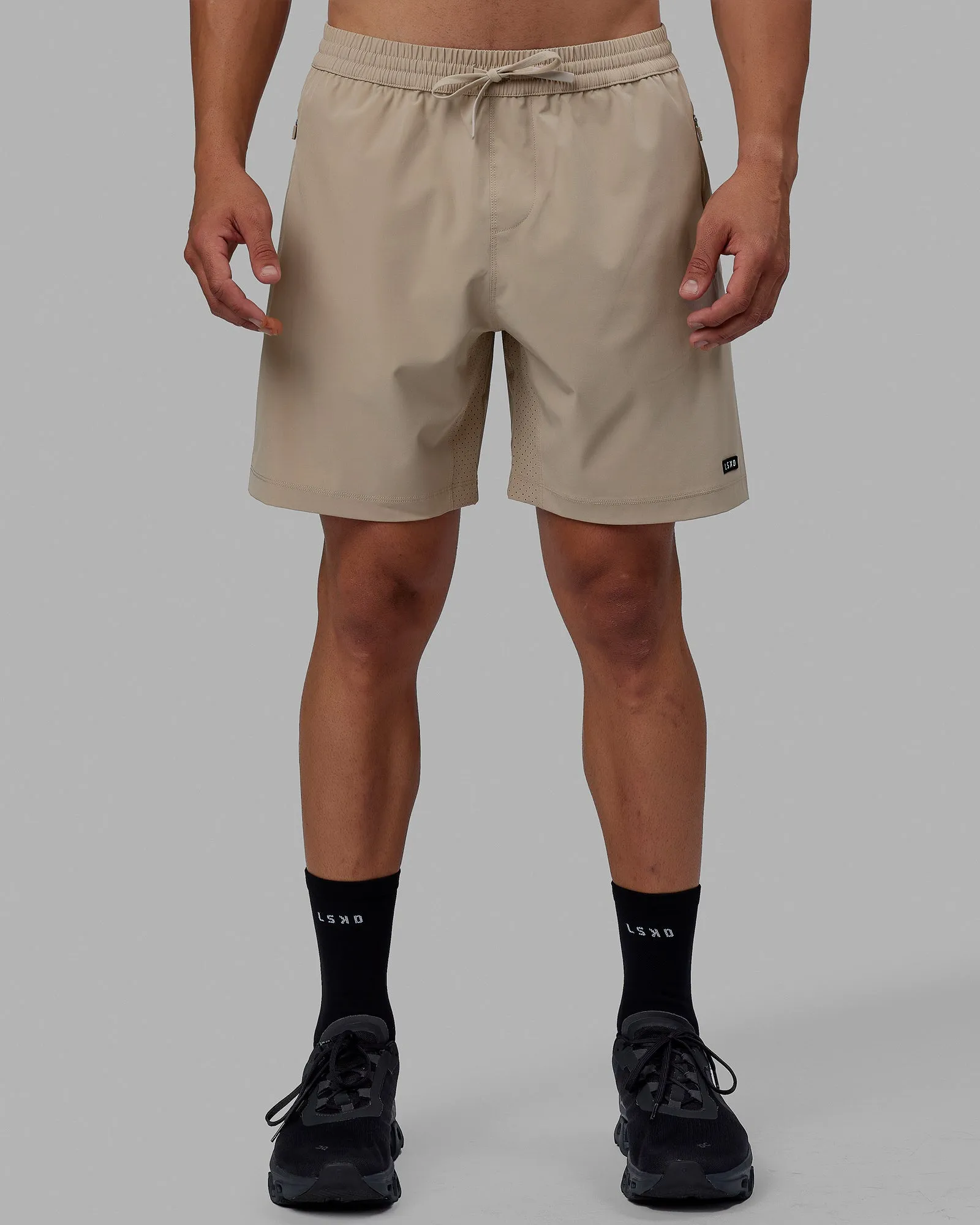 Rep 7" Performance Short - Taupe Movement Freedom vacation look