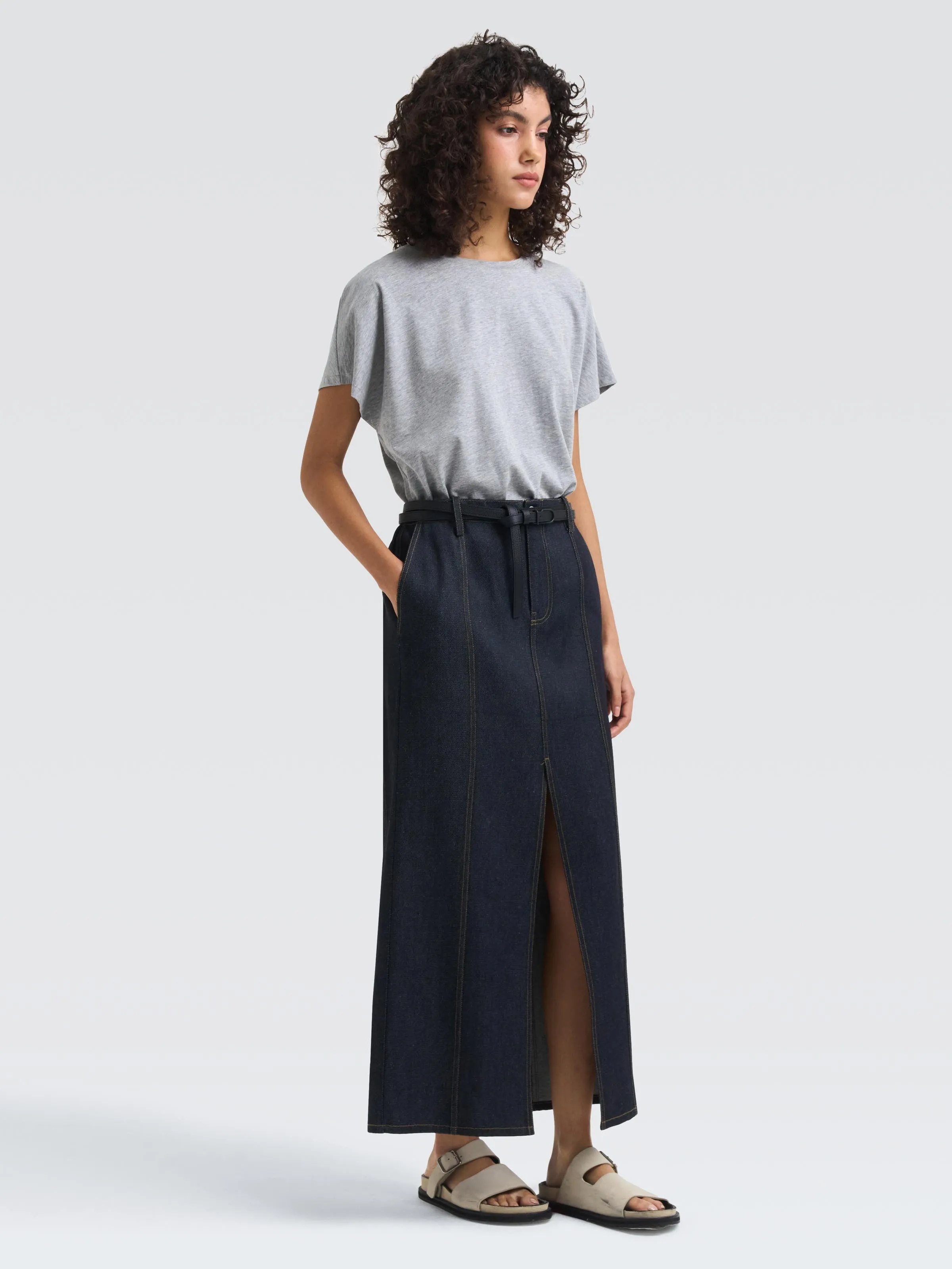 All Day Comfort Vibe Ready Japanese Denim Mercer Skirt