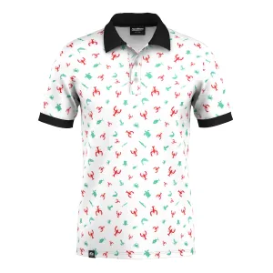 Stylish Collar Summer Staple Doodle Lobster Polo Shirt
