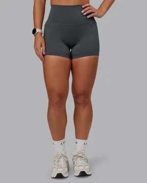 Elixir Ultra High-Rise 4" Short Pockets - Dark Storm Easy Wear Daily Layer