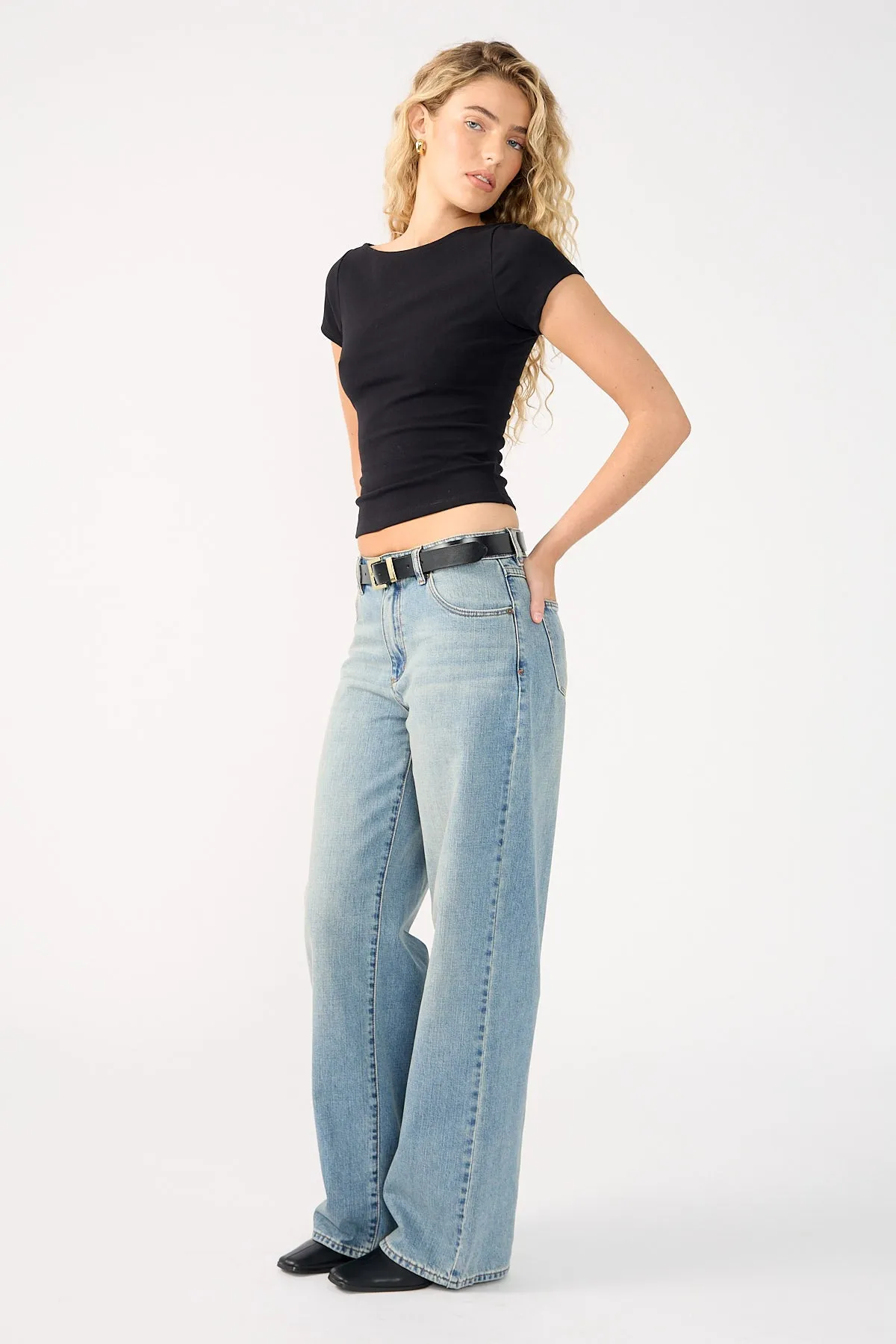 Abrand 95 Baggy Gisele Mid Blue Denim All Day Use Music Event Picnic Style