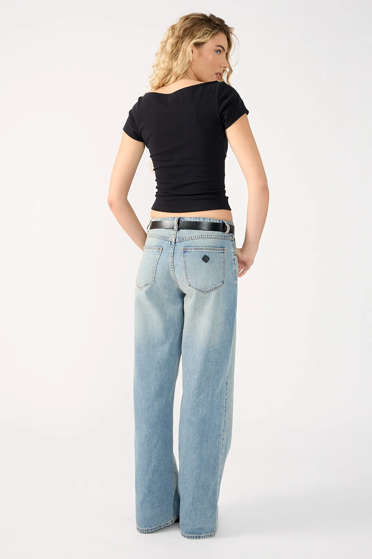 Abrand 95 Baggy Gisele Mid Blue Denim Winter Warmth Professional Wear Flexible Waist