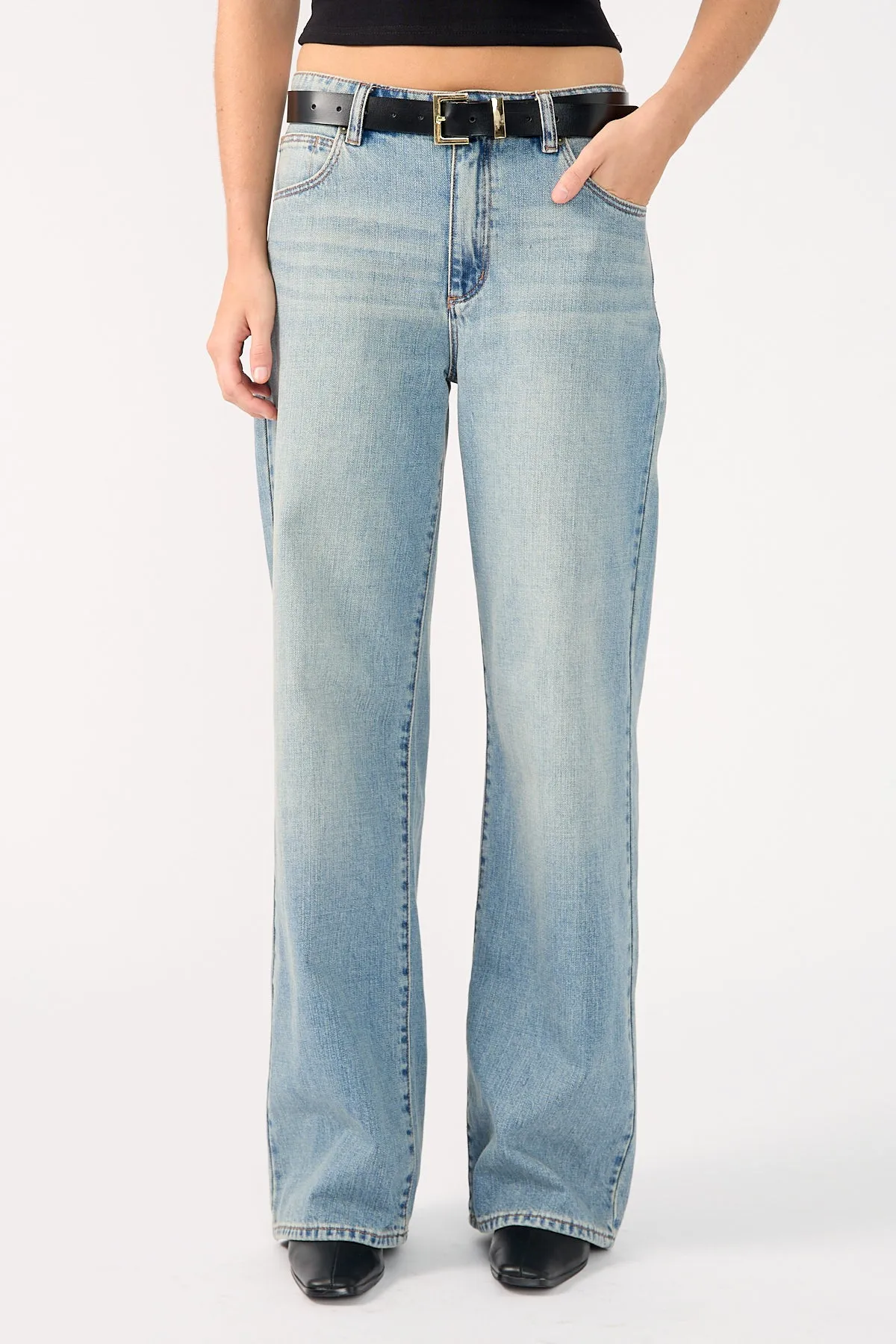 Clean Finish Abrand 95 Baggy Gisele Mid Blue Denim