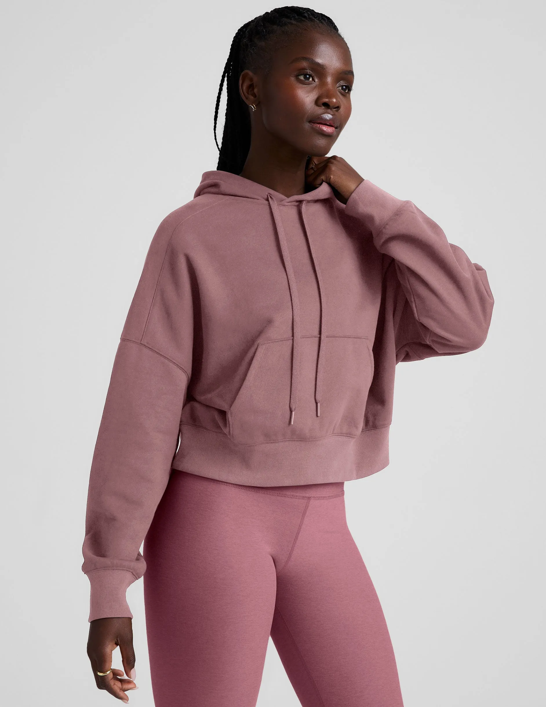 Sporty Layer Matte Finish LuxeFleece Hoodie