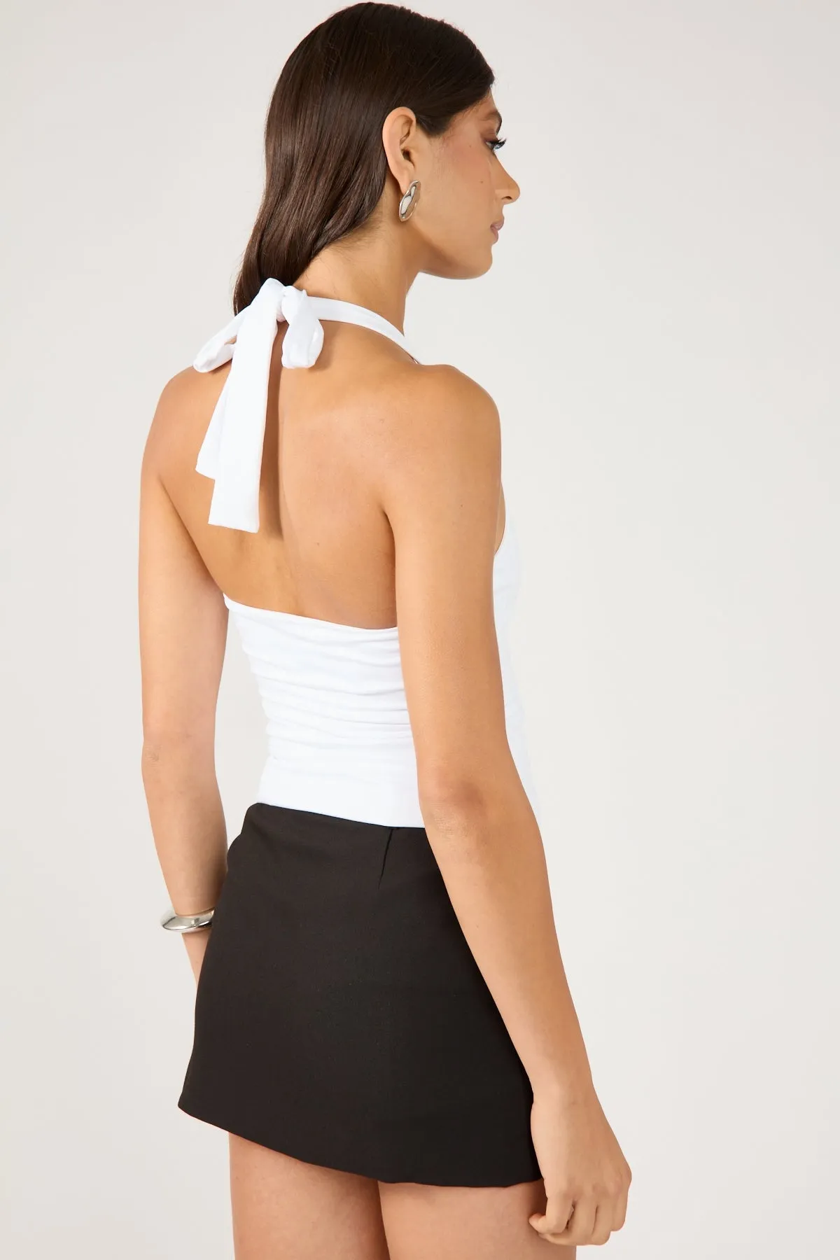 Abstract Motif Perfect Stranger Luca Tailored Mid Rise Skort Black