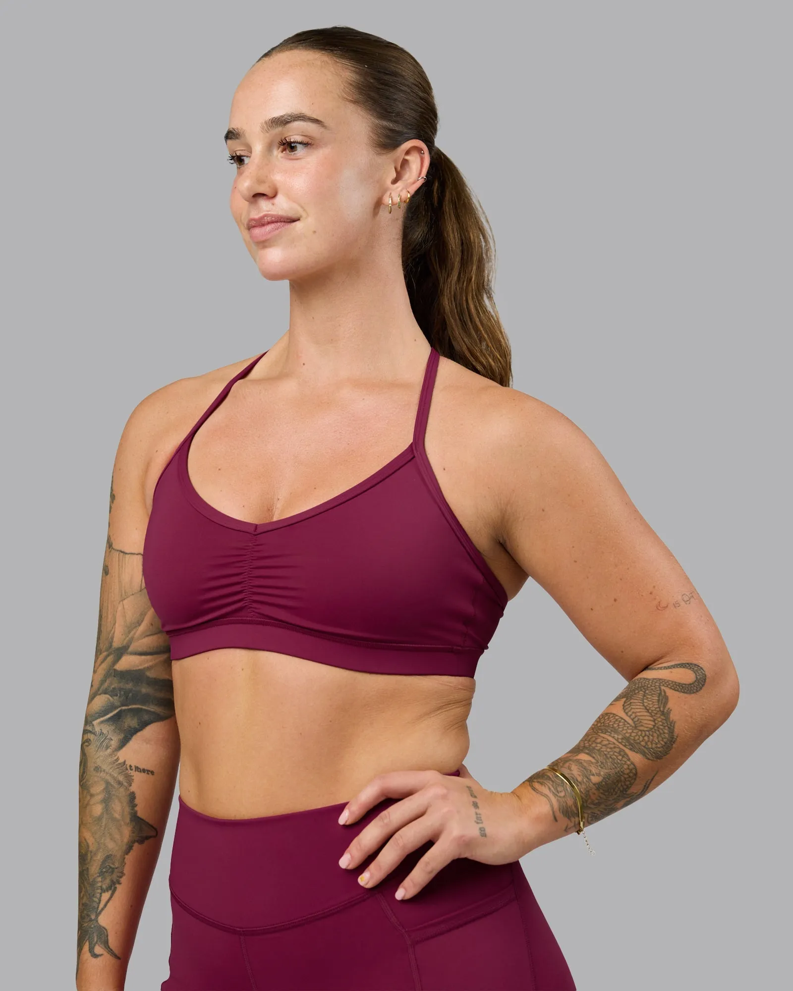 Lace Clarity Sports Bra - Plum Berry