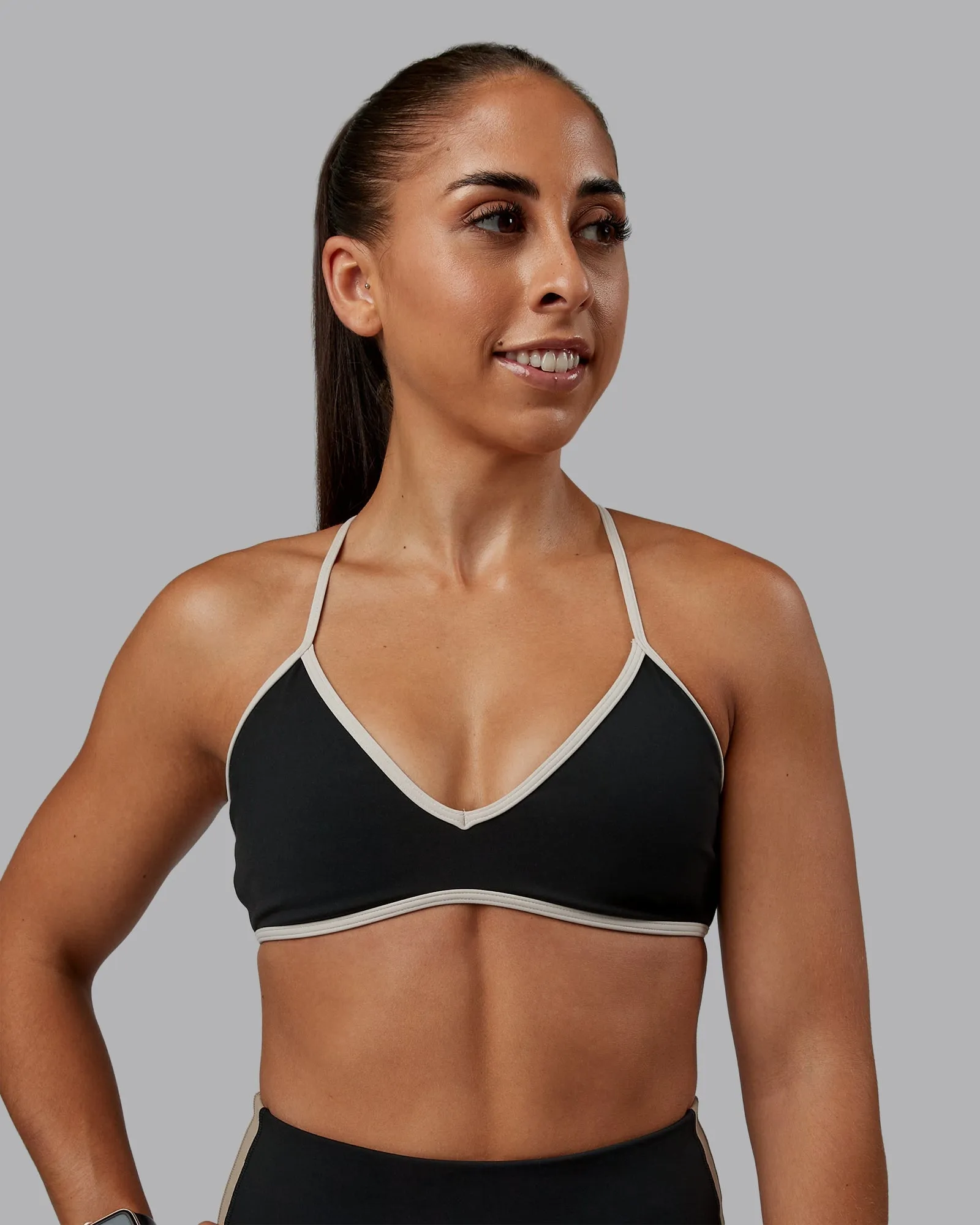 racerback Size range seams Ambience Sports Bra - Black-Multi