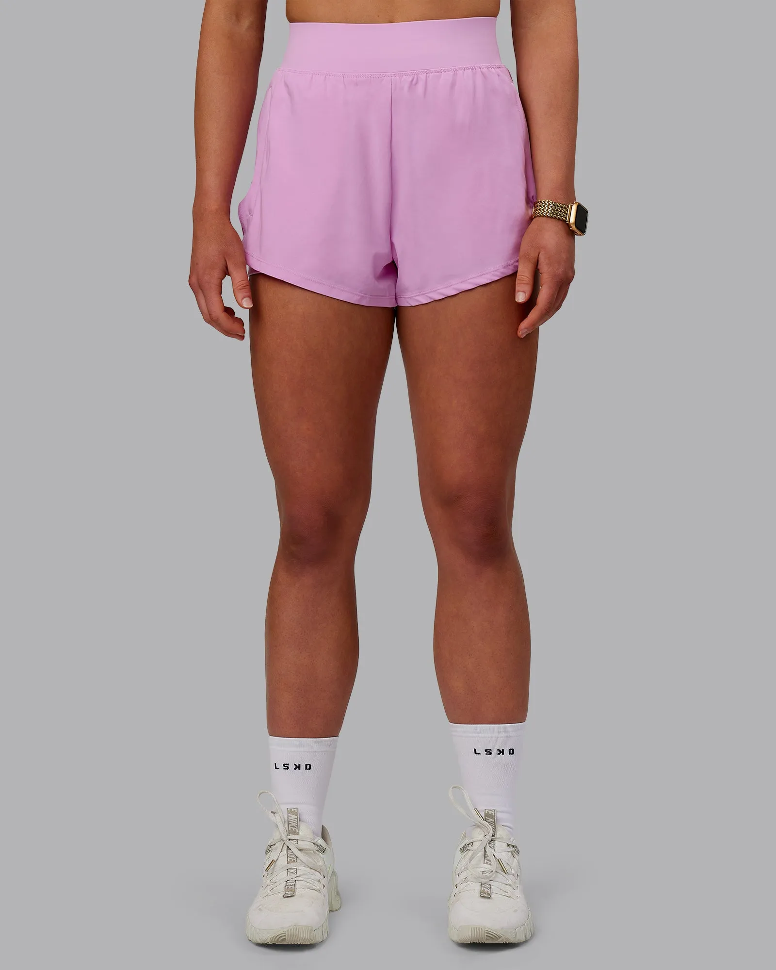 Challenger 3" Lined Performance Short - Pastel Orchid Adjustable drawstring Double Stitched Seams