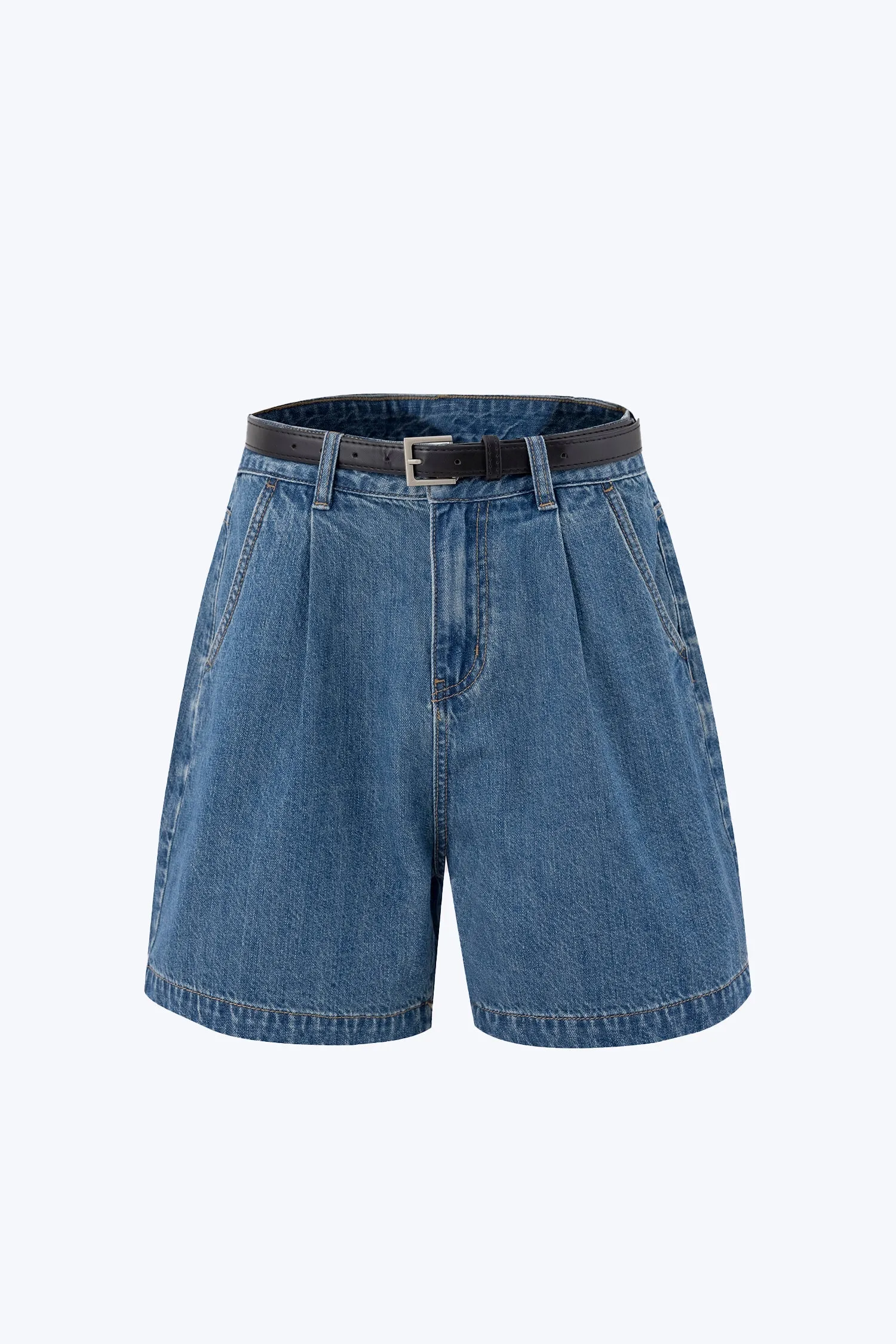 Year Round Piece Denim Bermuda Shorts - Denim