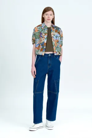 Outdoor Adventure Earthy Spring Mood Outdoor Enthusiast Formal Cargo Curved Jeans - Dark Denim [AT]