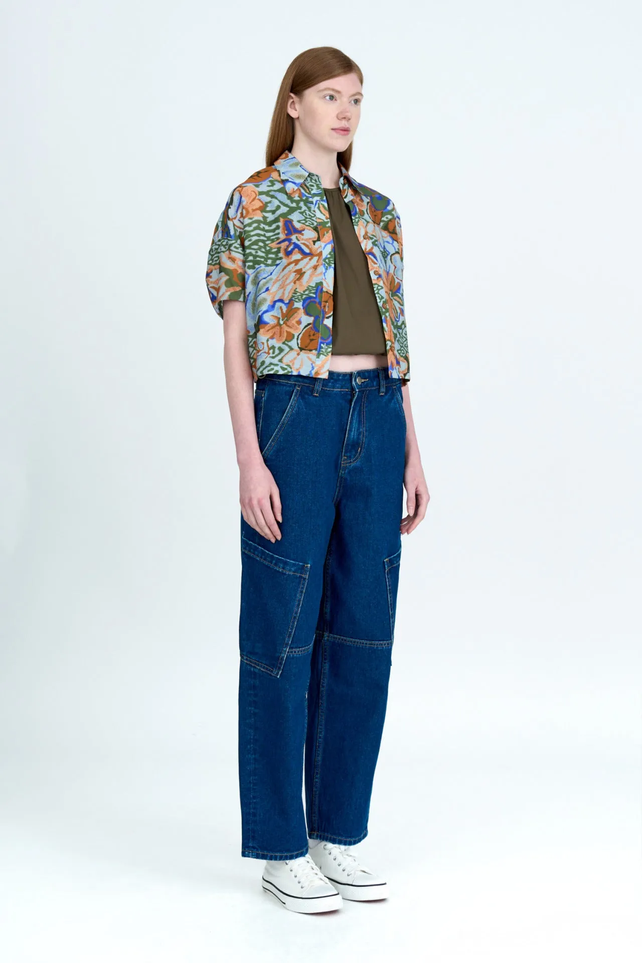 Cargo Curved Jeans - Dark Denim [AT] Sharp Comfort