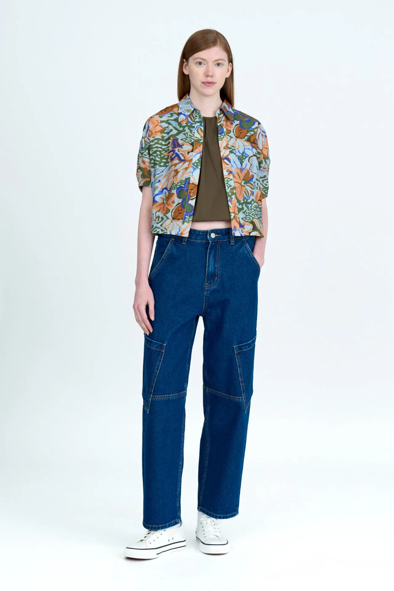 Outdoor Adventure Earthy Spring Mood Outdoor Enthusiast Formal Cargo Curved Jeans - Dark Denim [AT]