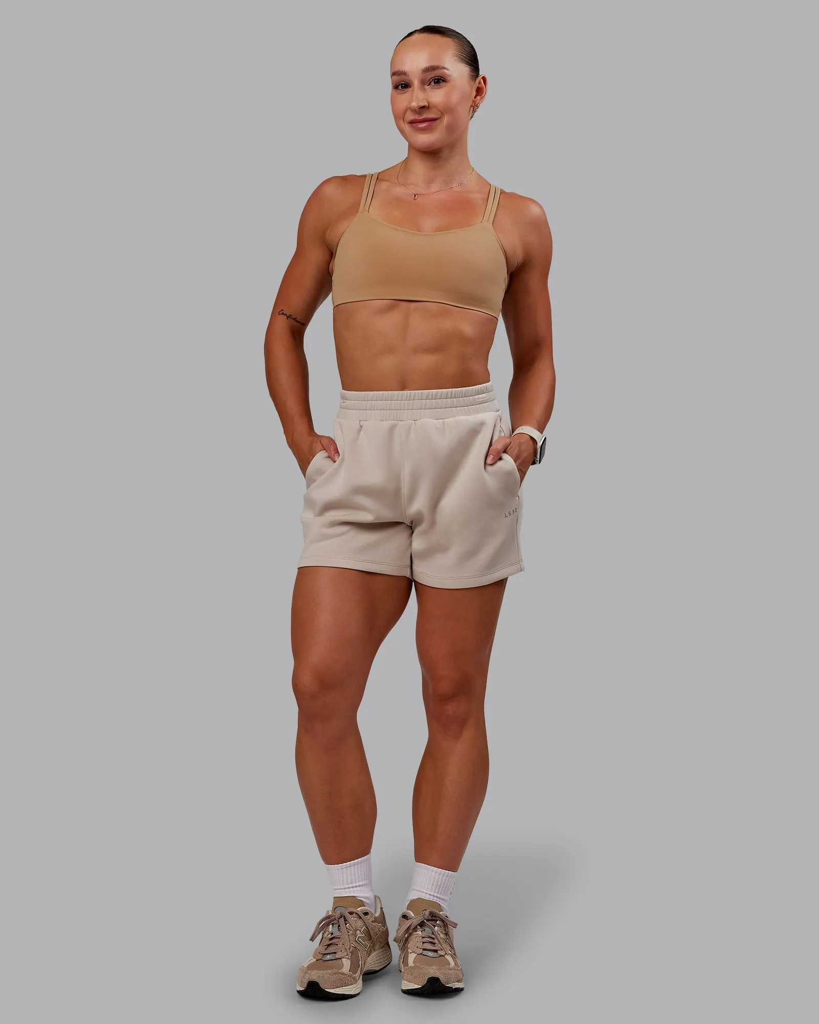 Animal Print Vantage Sports Bra - Warm Smoke