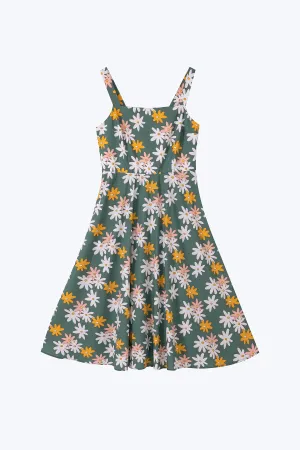 Floral Flare Dress - Floral Green Iconic Outfit Grab And Go