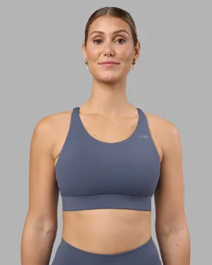 Supportive Closure Mesh workout gear Accelerate Sports Bra - Night Shadow