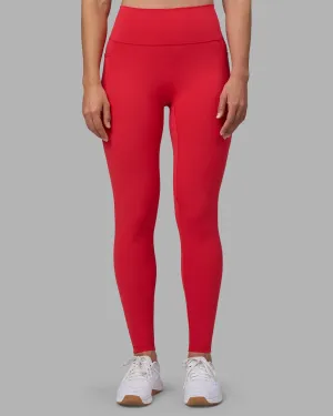 Ankle length Active Lifestyle Pilates Session Fusion Ultra High-Rise Full Length Legging Pockets - Scarlet
