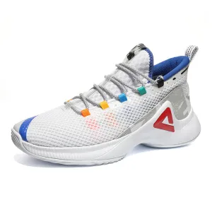 PEAK Basketball Shoes Men Sneakers P-MOTIVE series White EW02071A Court Grip Comfortable Collar