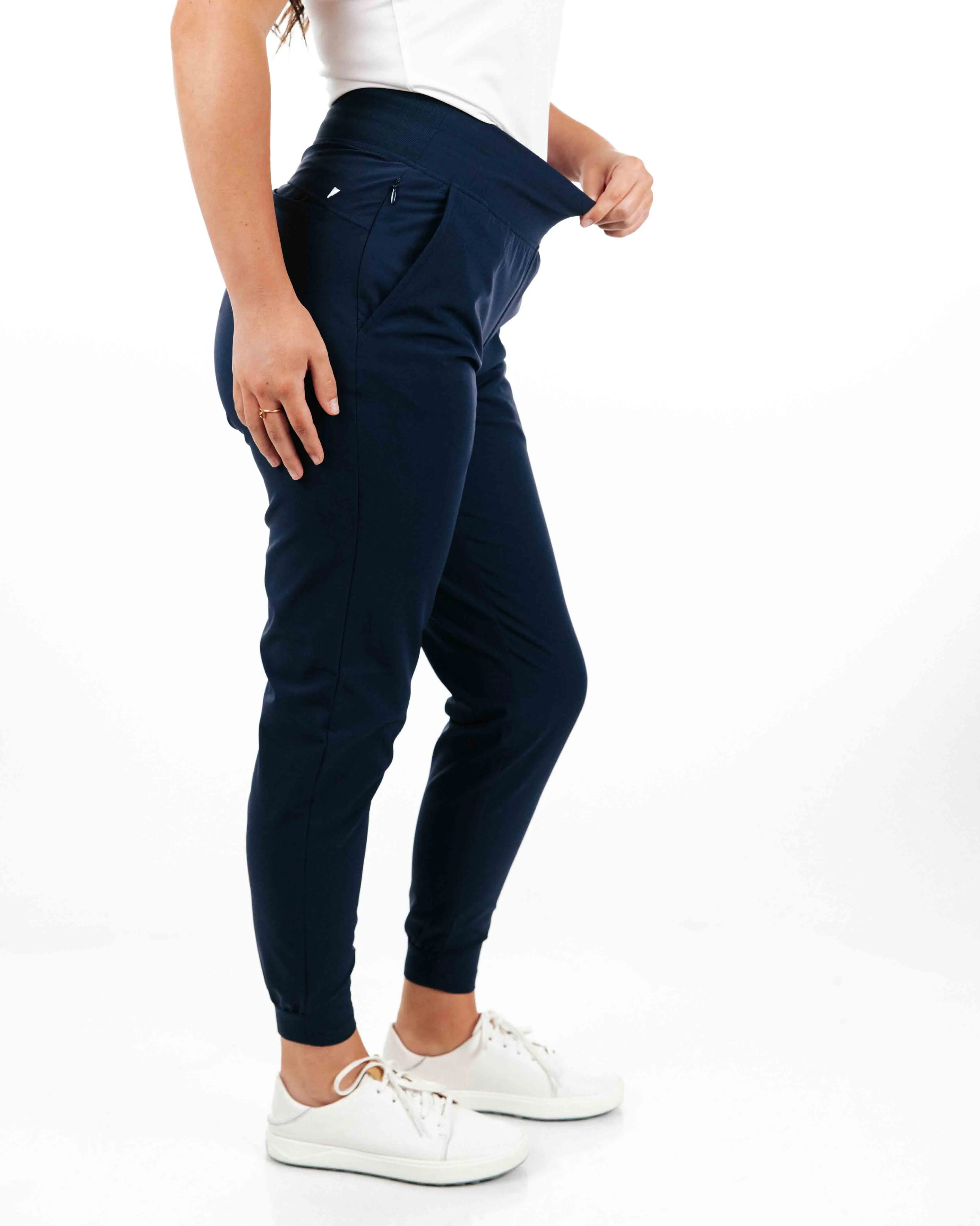 Women's Navy Jogger Non Slip Inner Lining Comfort Stretch Wear