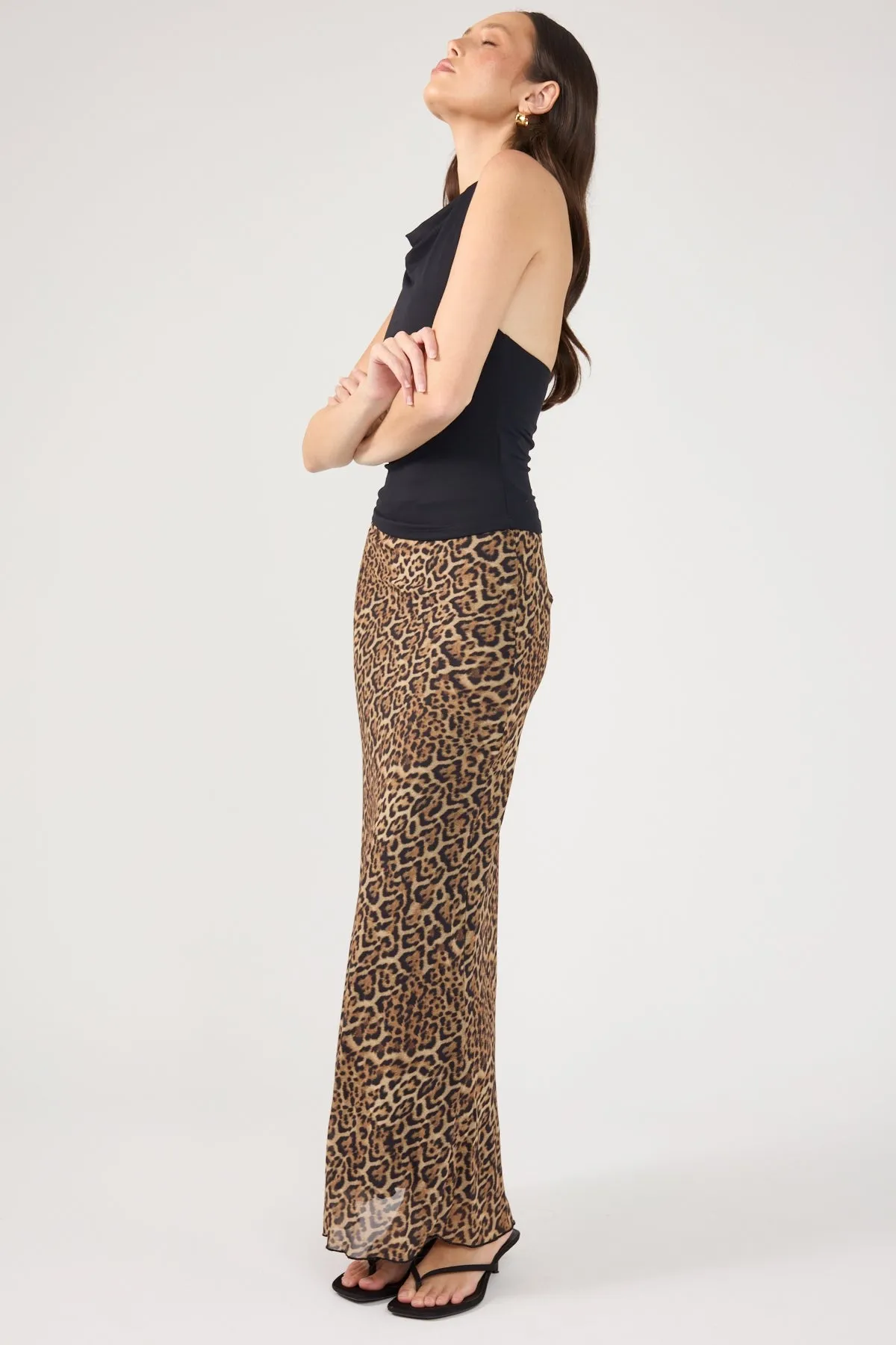 Neutrals Only Perfect Stranger Serengeti Leopard Maxi Skirt Leopard