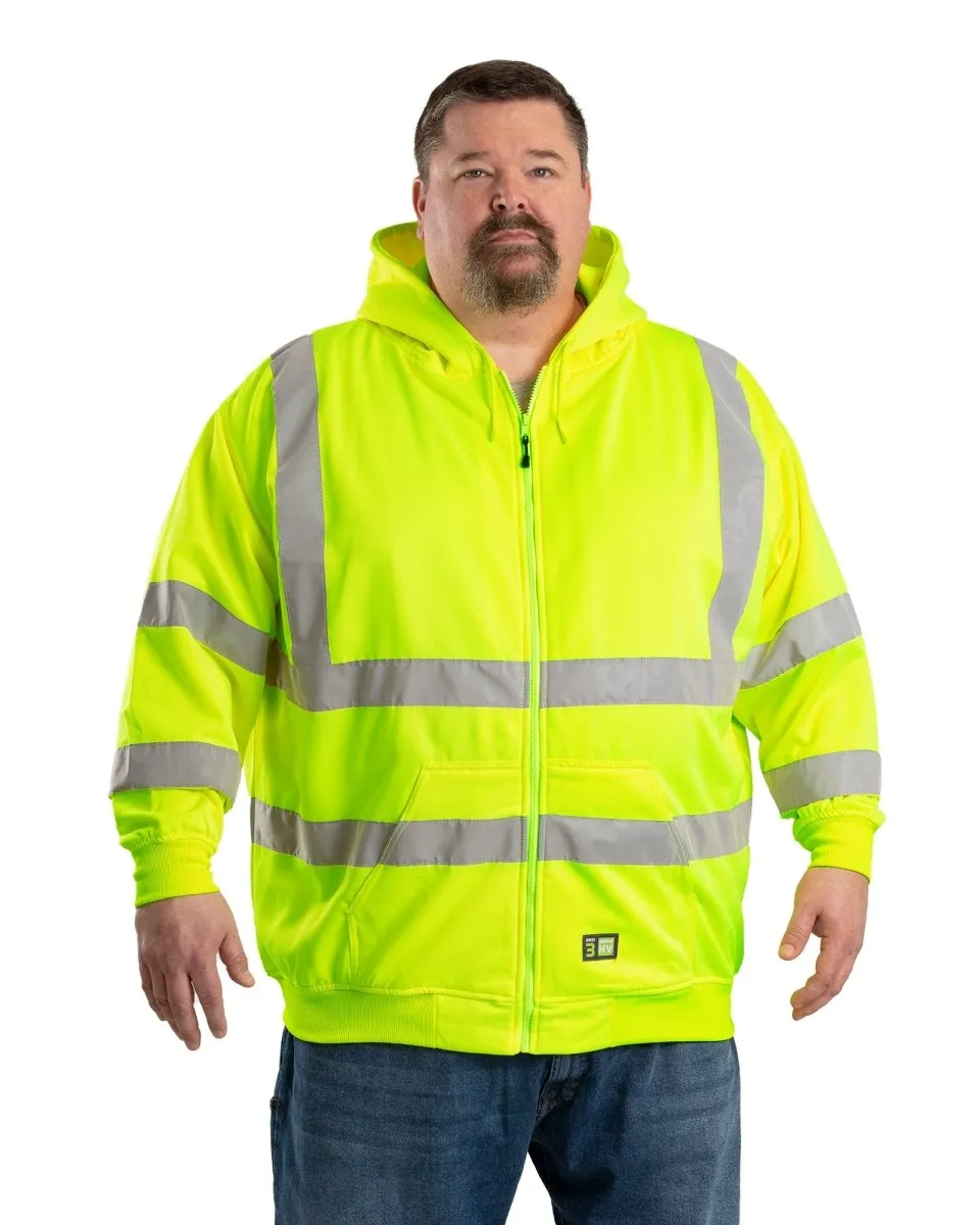 Hi Vis Class 3 Thermal-Lined Hooded Sweatshirt Chill Layer Versatile Jacket