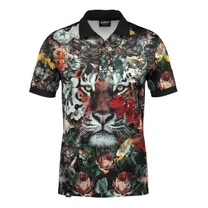 Beach Ready Flower Tiger Polo Shirt
